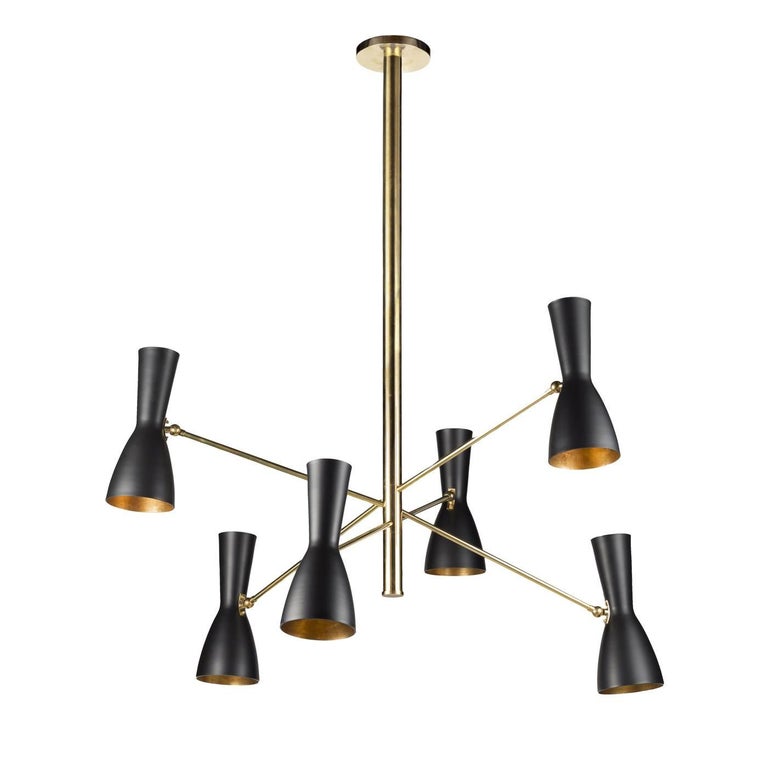 Wormhole Chandelier with Gold Leaf For Sale