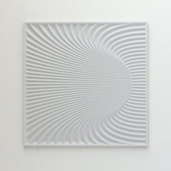 Wormhole Nr. 02.1 Wall Panel in White Flocked Pressed Wood by Arno Hoogland