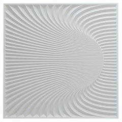 Wormhole Nr. 02.1 Wall Panel in White Flocked Pressed Wood by Arno Hoogland
