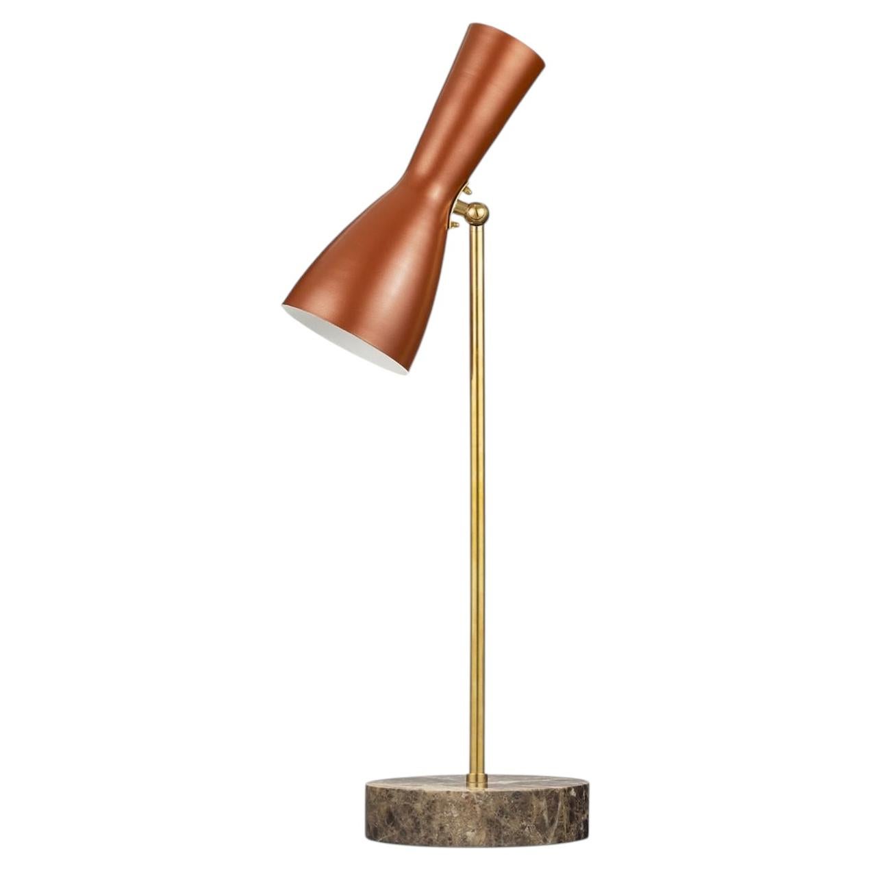 Wormhole Orange Brass Table Lamp For Sale