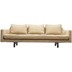 Edward Wormley Sofa Model 495 in Soft Yellow Fabric