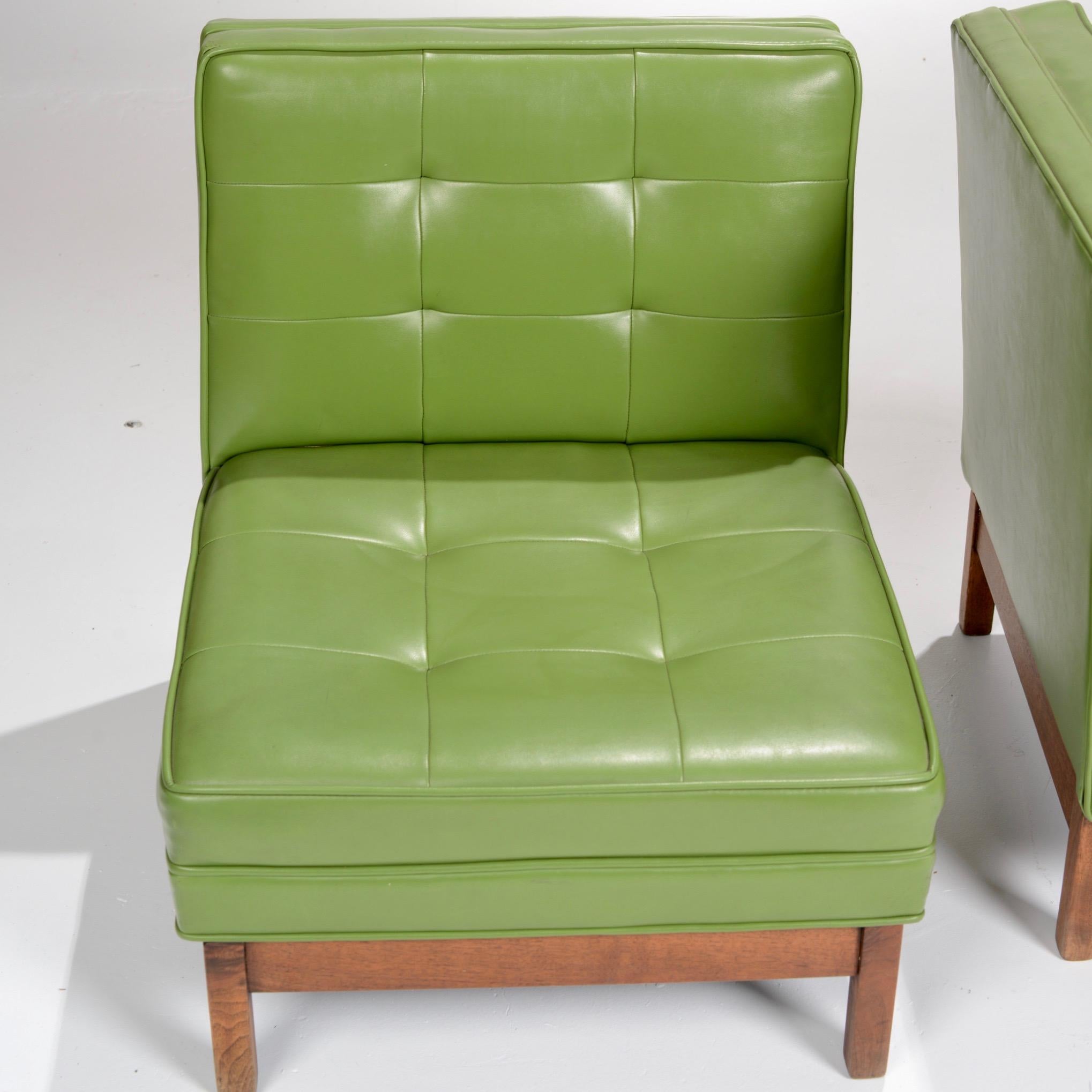 Wormley Style Green Slipper Chairs 4