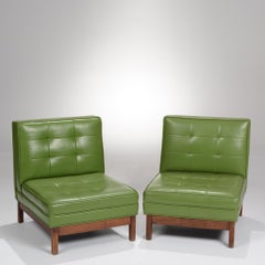 Wormley Style Green Slipper Chairs