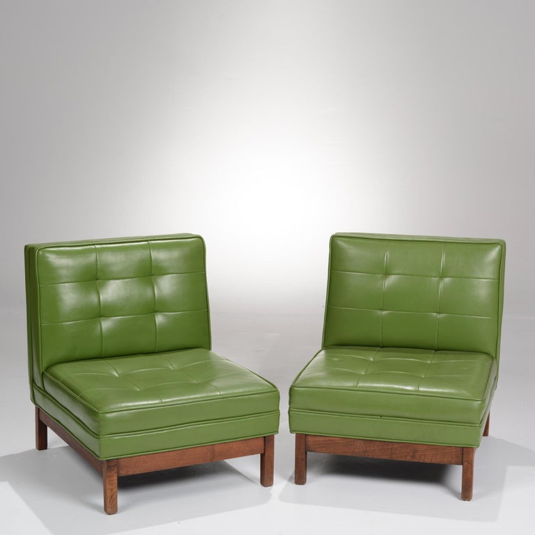 Wormley Style Green Slipper Chairs For Sale At 1stdibs