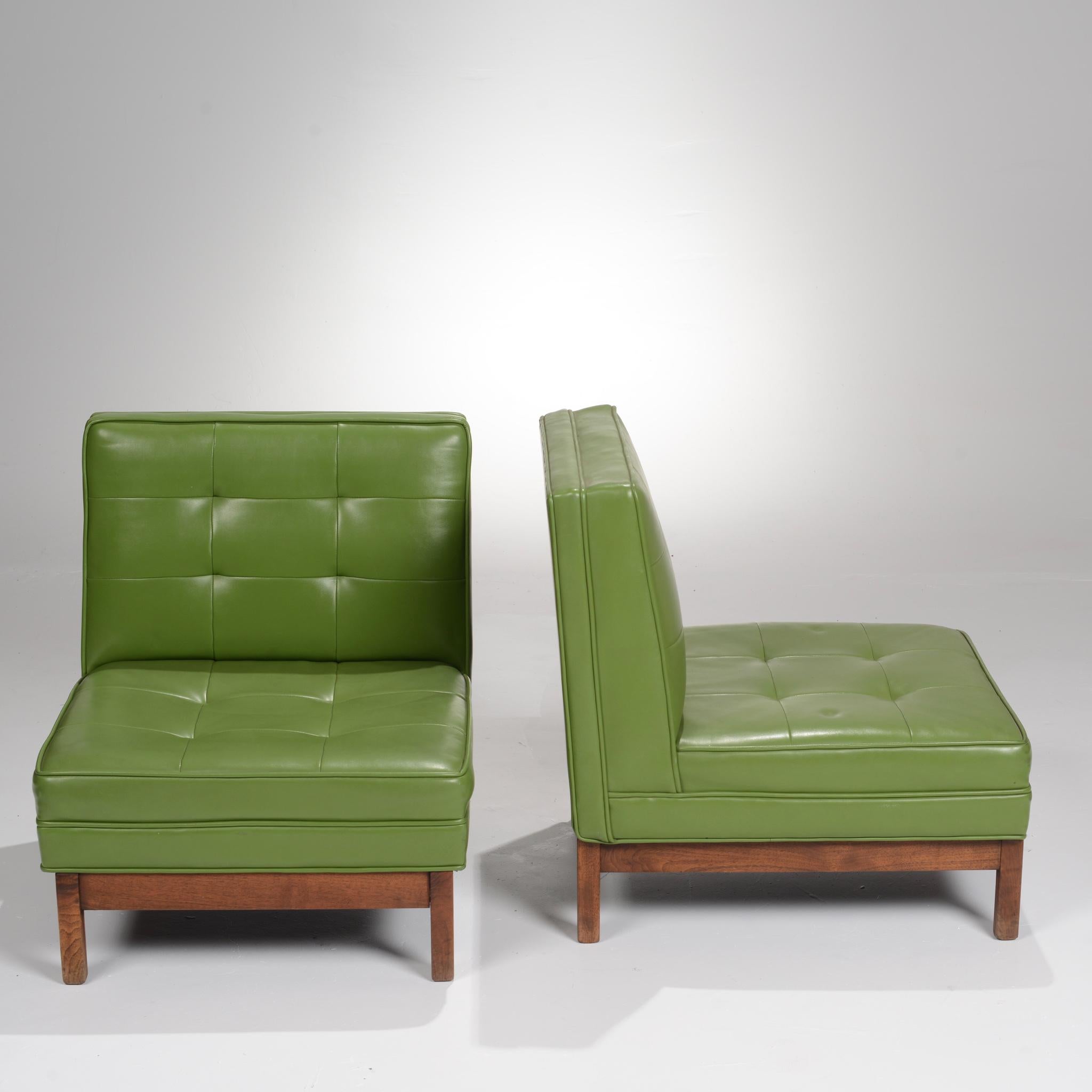 Wormley Style Green Slipper Chairs 1