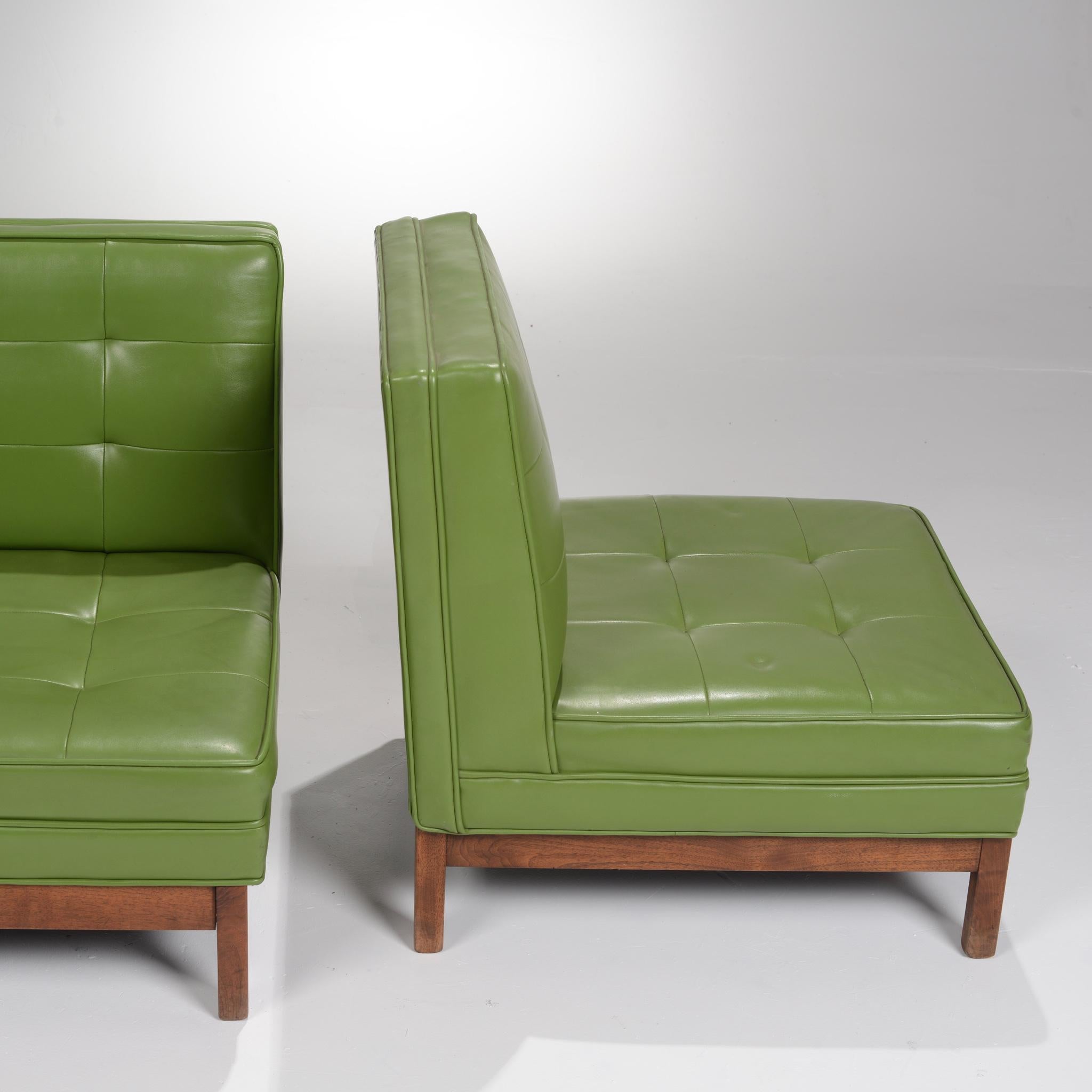 Wormley Style Green Slipper Chairs 2