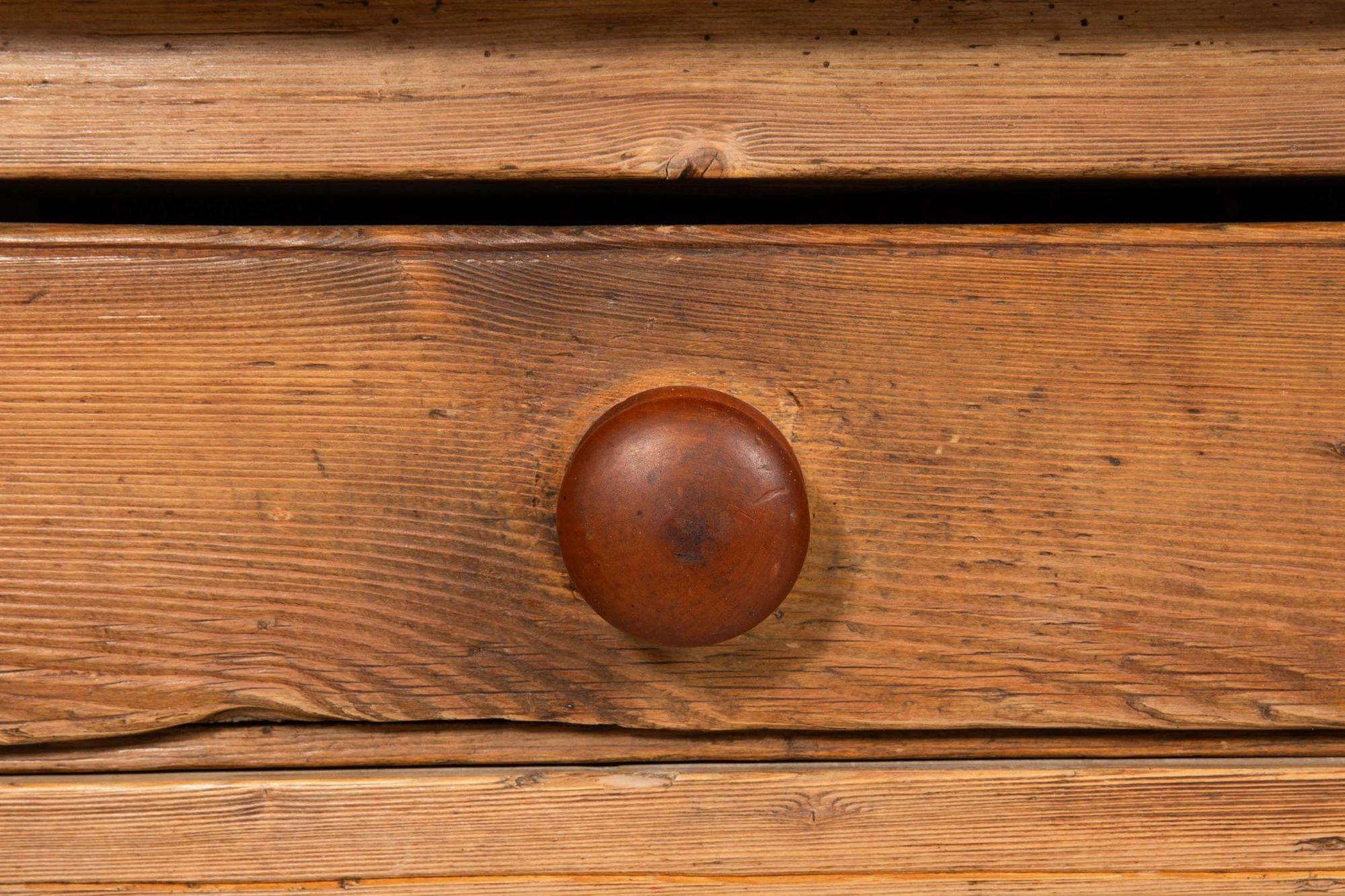 Worn and Patinated English Antique Pine Tavern Table Desk For Sale 7