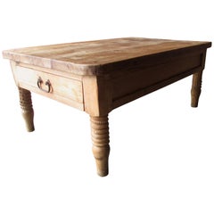 Worn and Weathered Rustic Pine Coffee Table