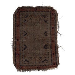 Worn Antique Kurdish Rug