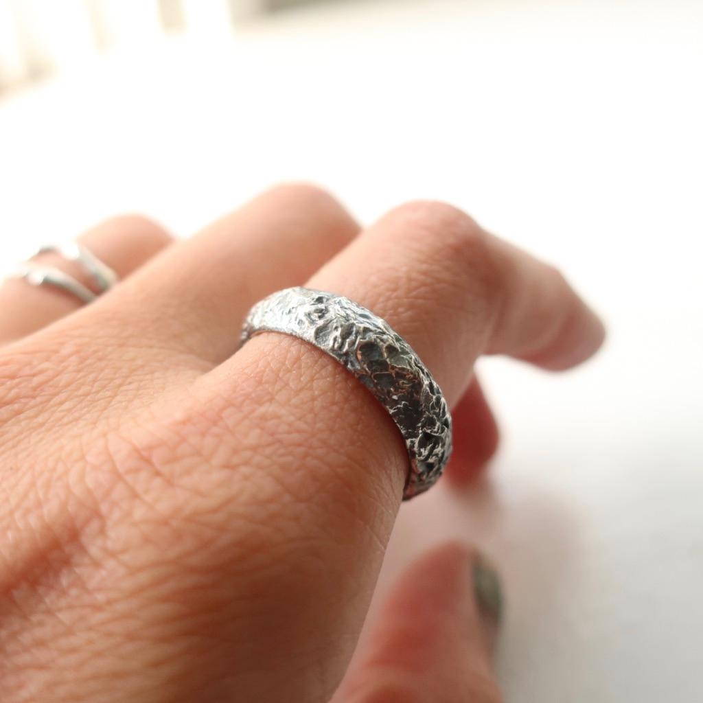 For Sale:  Worn Band Ring in Sterling Silver 2