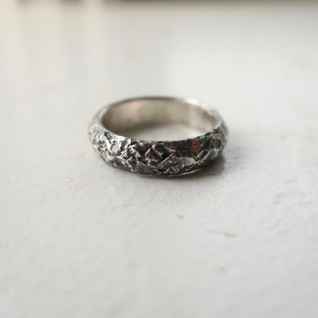 For Sale:  Worn Band Ring in Sterling Silver 3