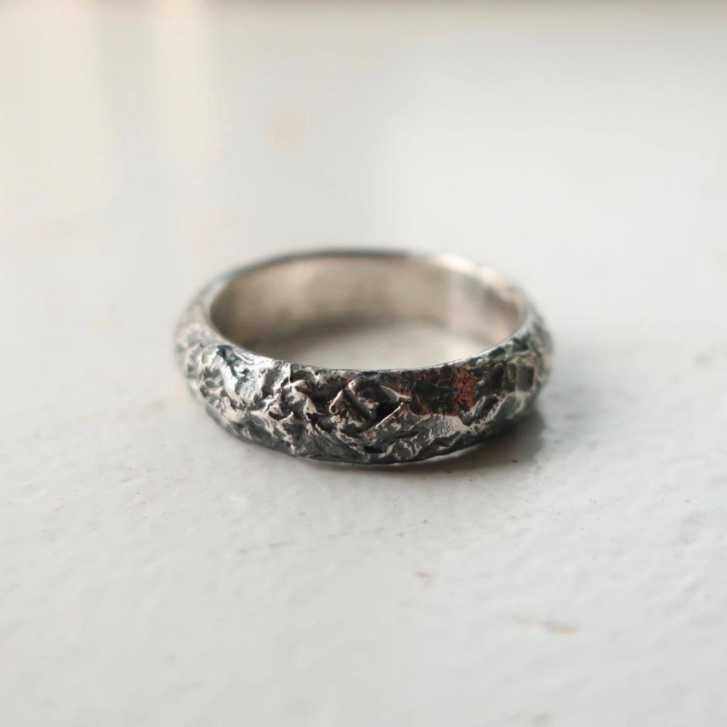 For Sale:  Worn Band Ring in Sterling Silver 5