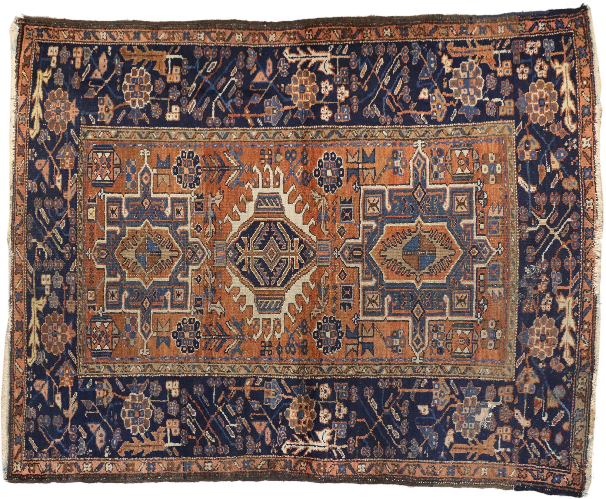 Heriz Serapi Tappeto persiano Heriz del 1910 con stile moderno e tradizionale in vendita