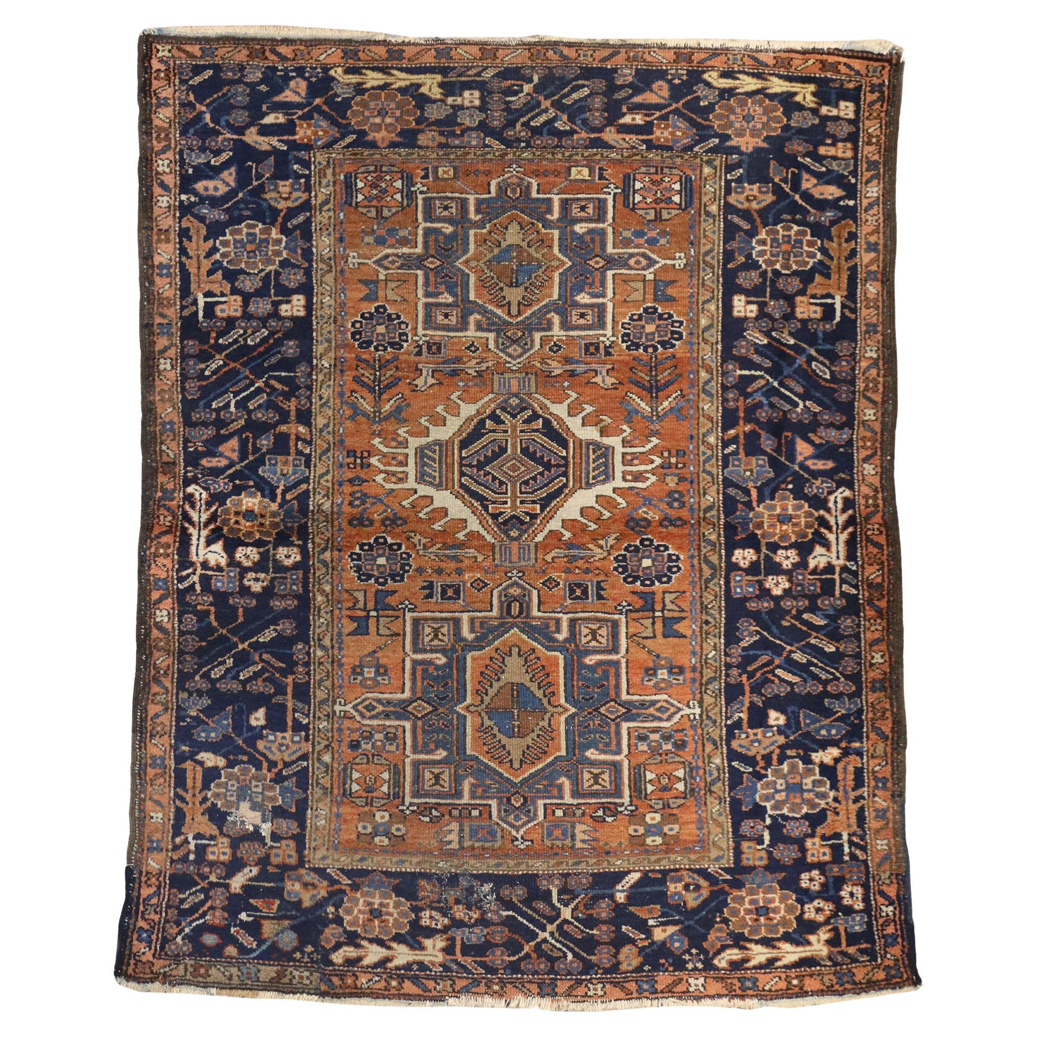 1910's Persian Heriz Carpet with Modern Traditional Style