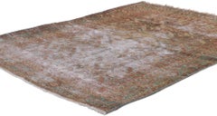 Worn-In Distressed Antique Persian Mahal Rug