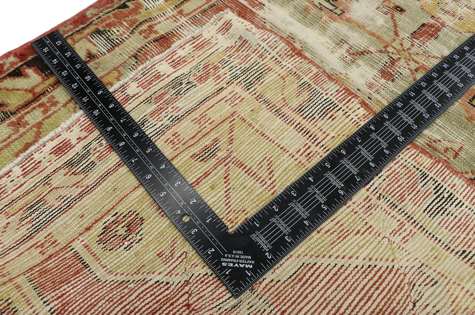20th Century Worn-In Distressed Vintage Turkish Oushak Runner with Rustic Lodge Style For Sale