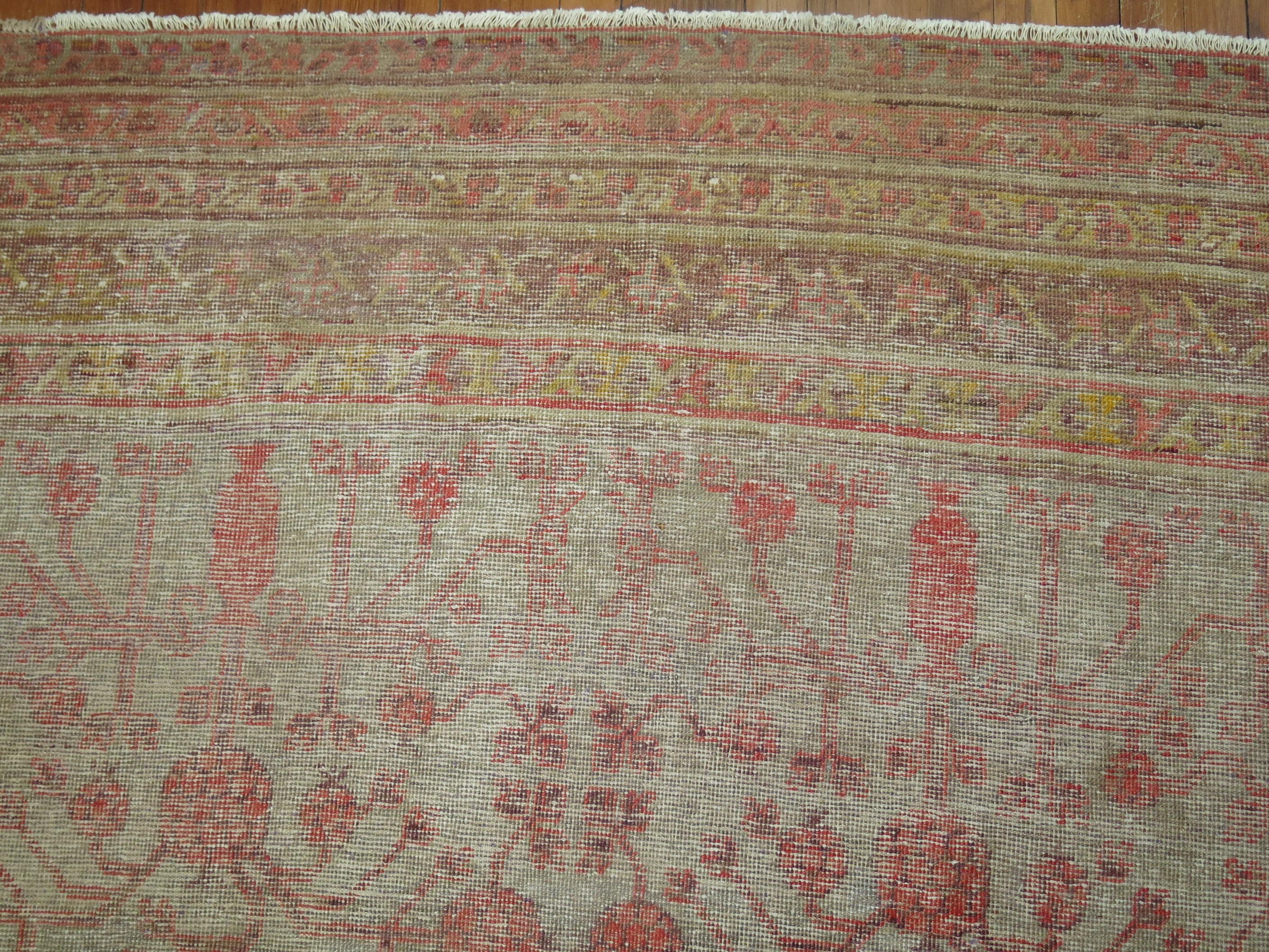 Worn Khotan Antique Gallery Rug In Good Condition For Sale In New York, NY