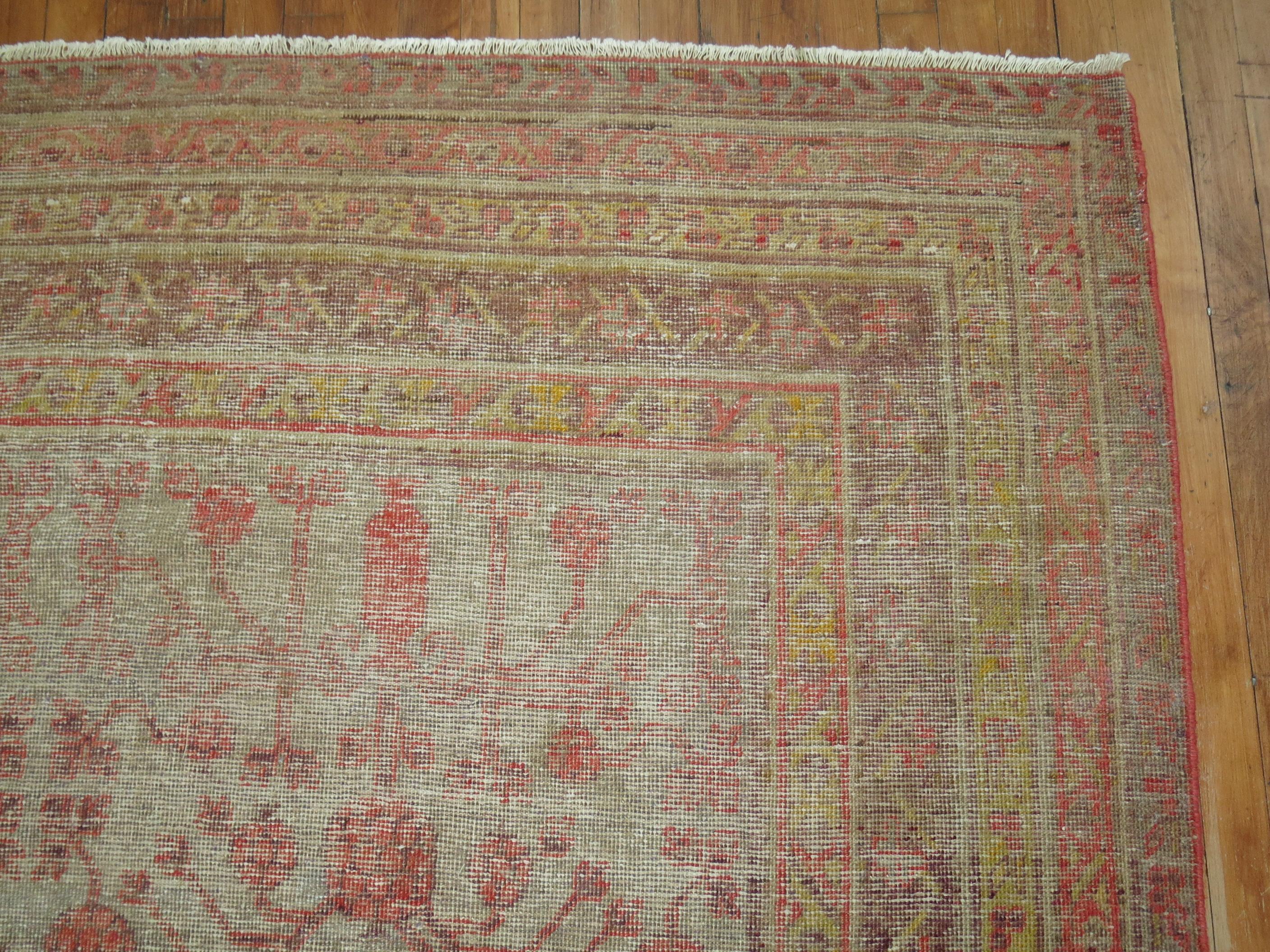 Wool Worn Khotan Antique Gallery Rug For Sale