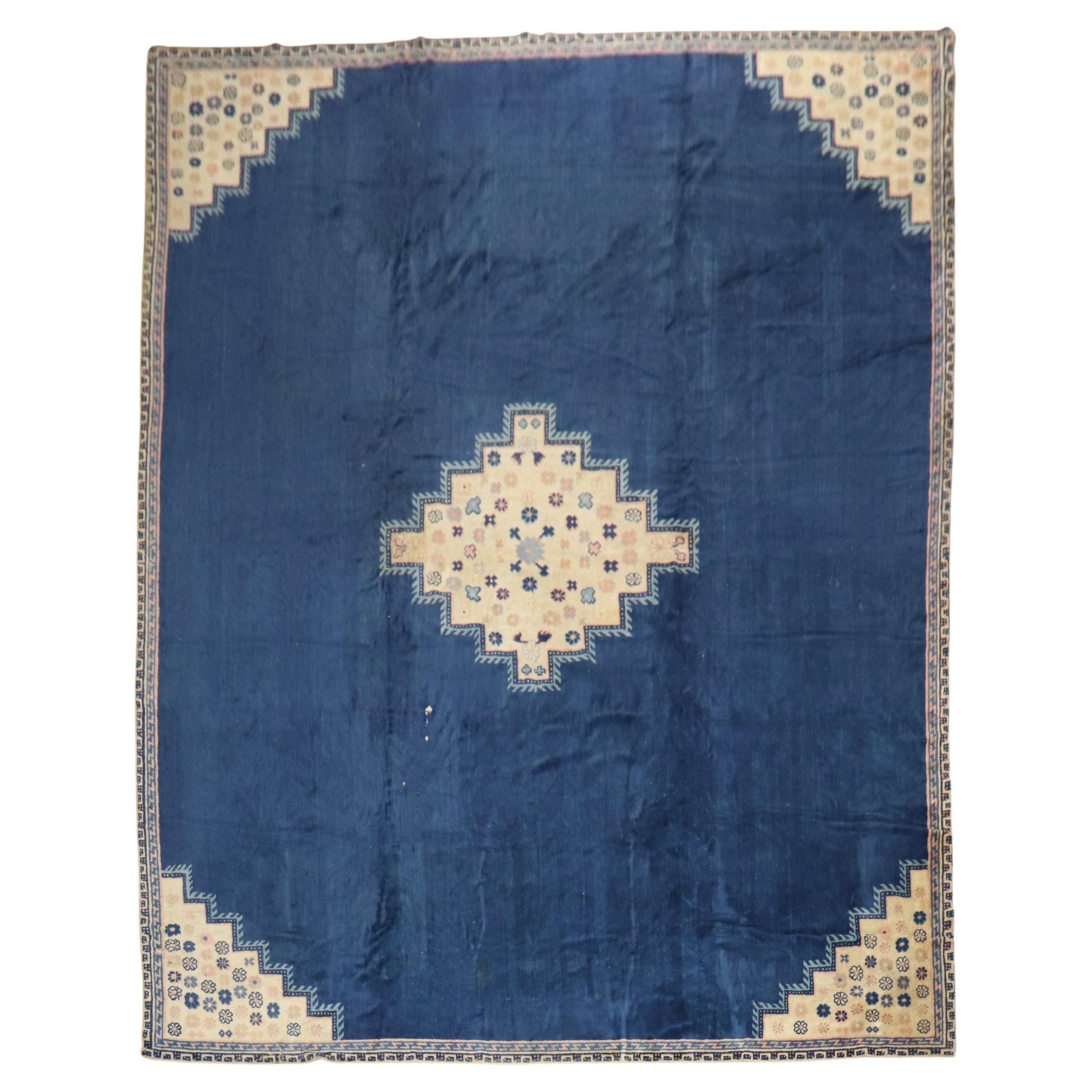 Zabihi Collection Oversize Blue Antique Chinese Rug For Sale