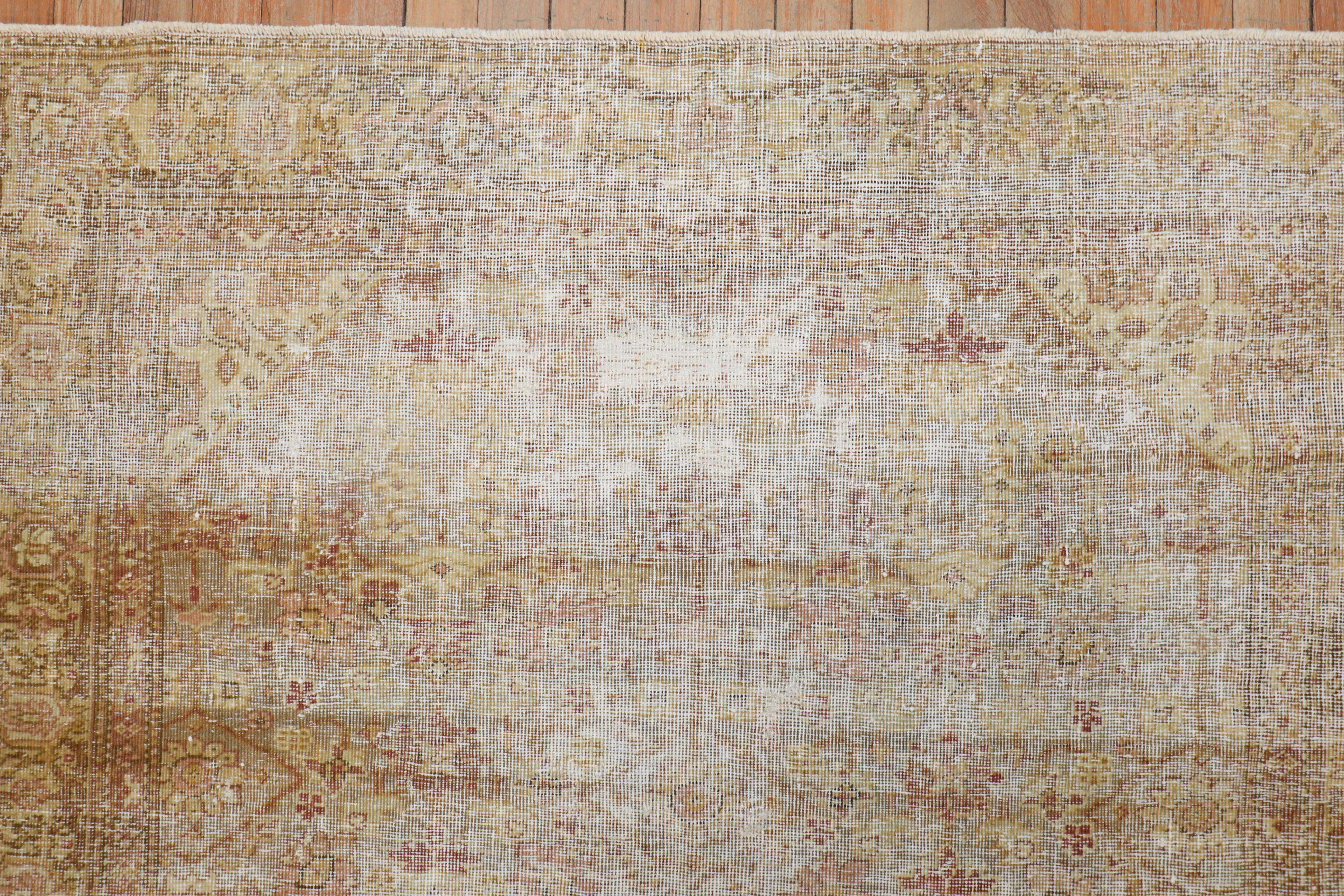 20th Century Worn Square Antique Indian Rug For Sale