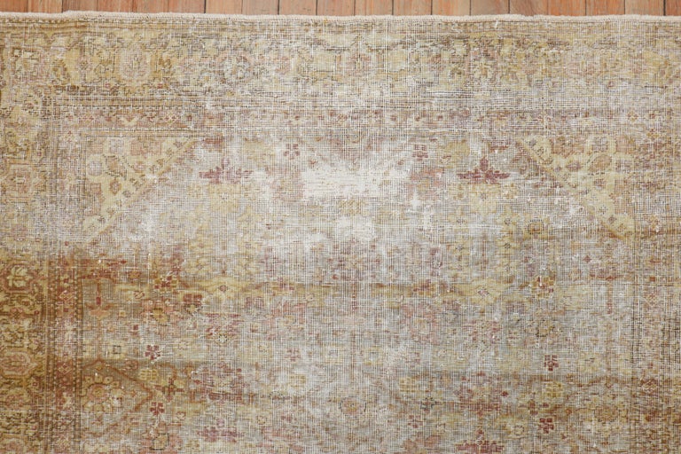 Worn Square Antique Indian Rug For Sale at 1stDibs