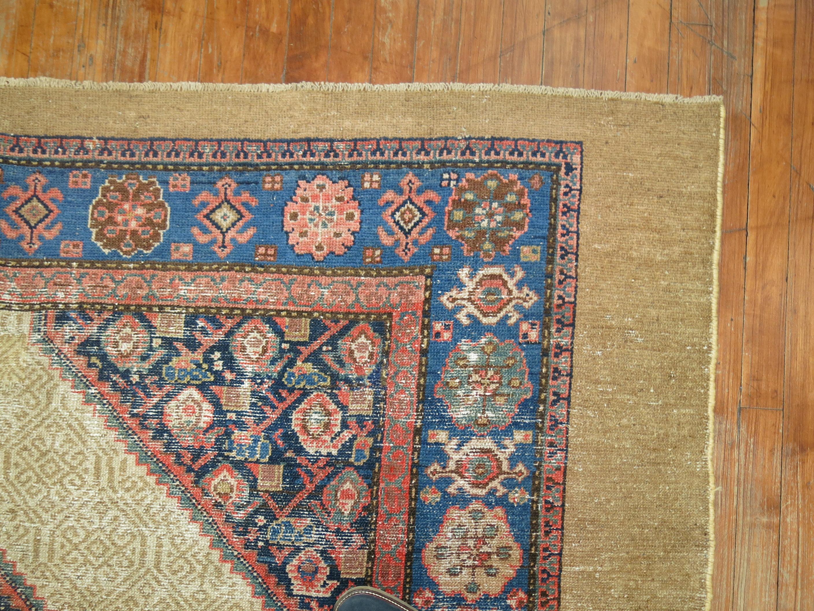 Hand-Woven Worn Tribal Persian Serab Gallery Runner For Sale