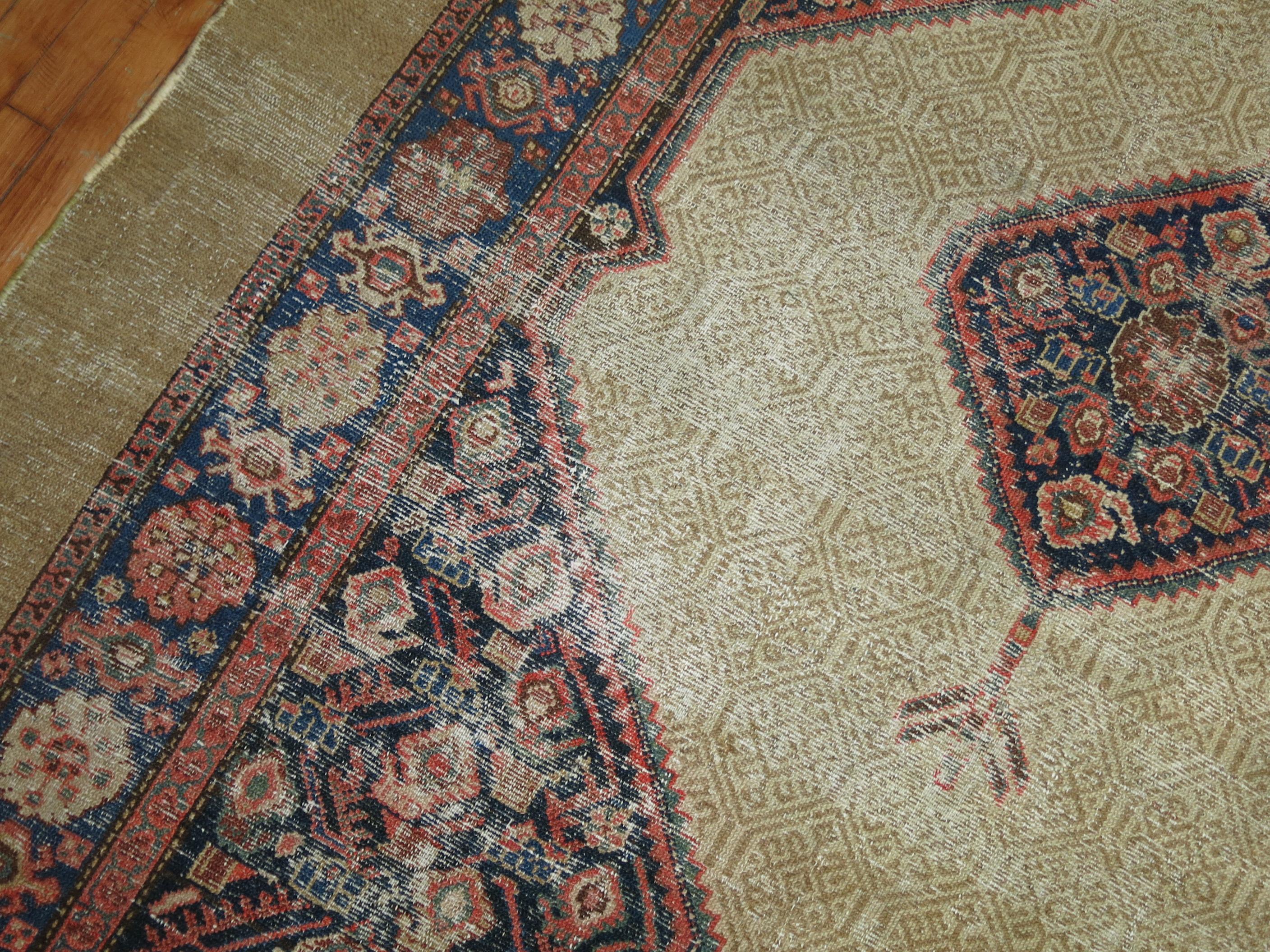 Worn Tribal Persian Serab Gallery Runner In Good Condition For Sale In New York, NY