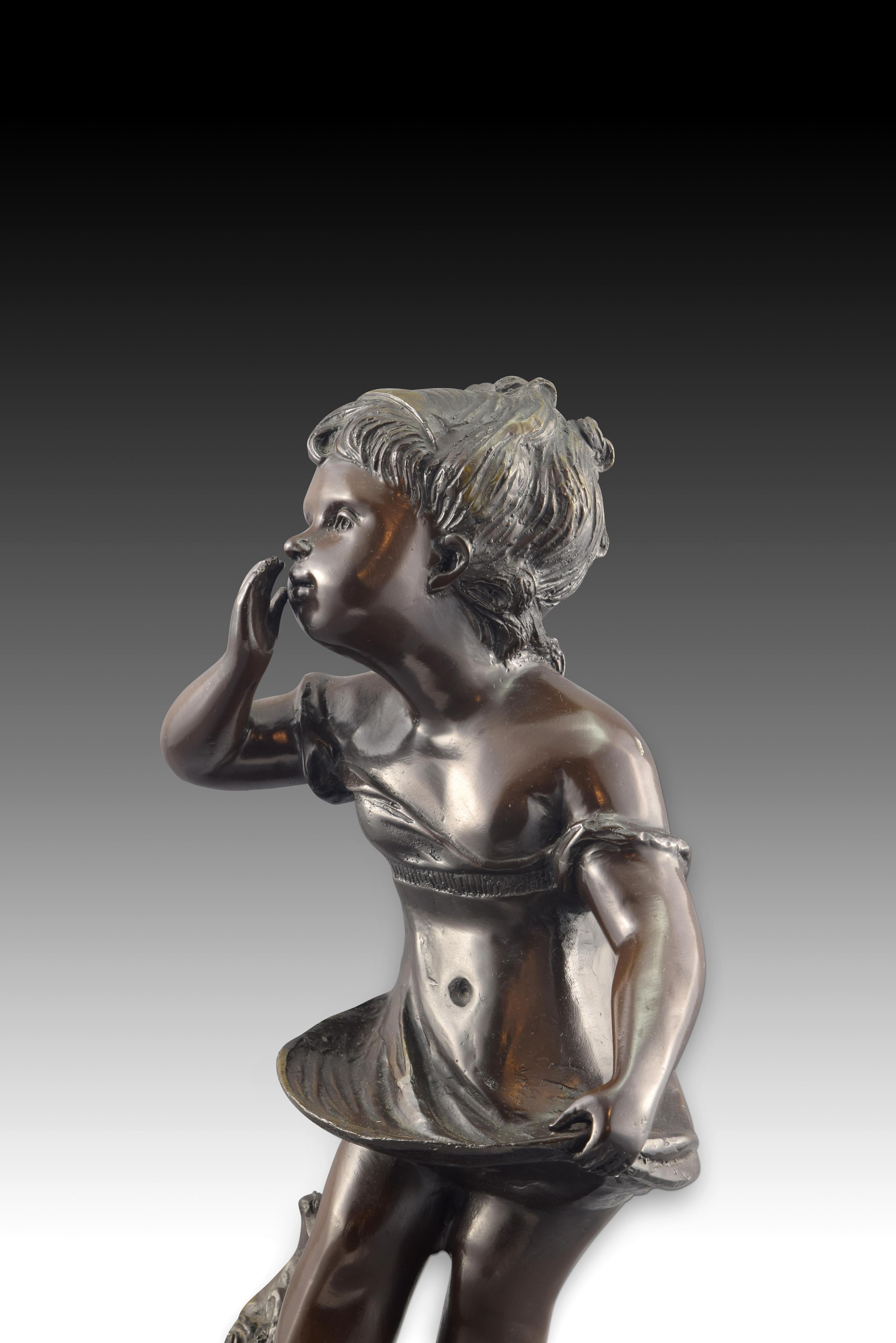 Other Worried Child, Bronze, Marble For Sale