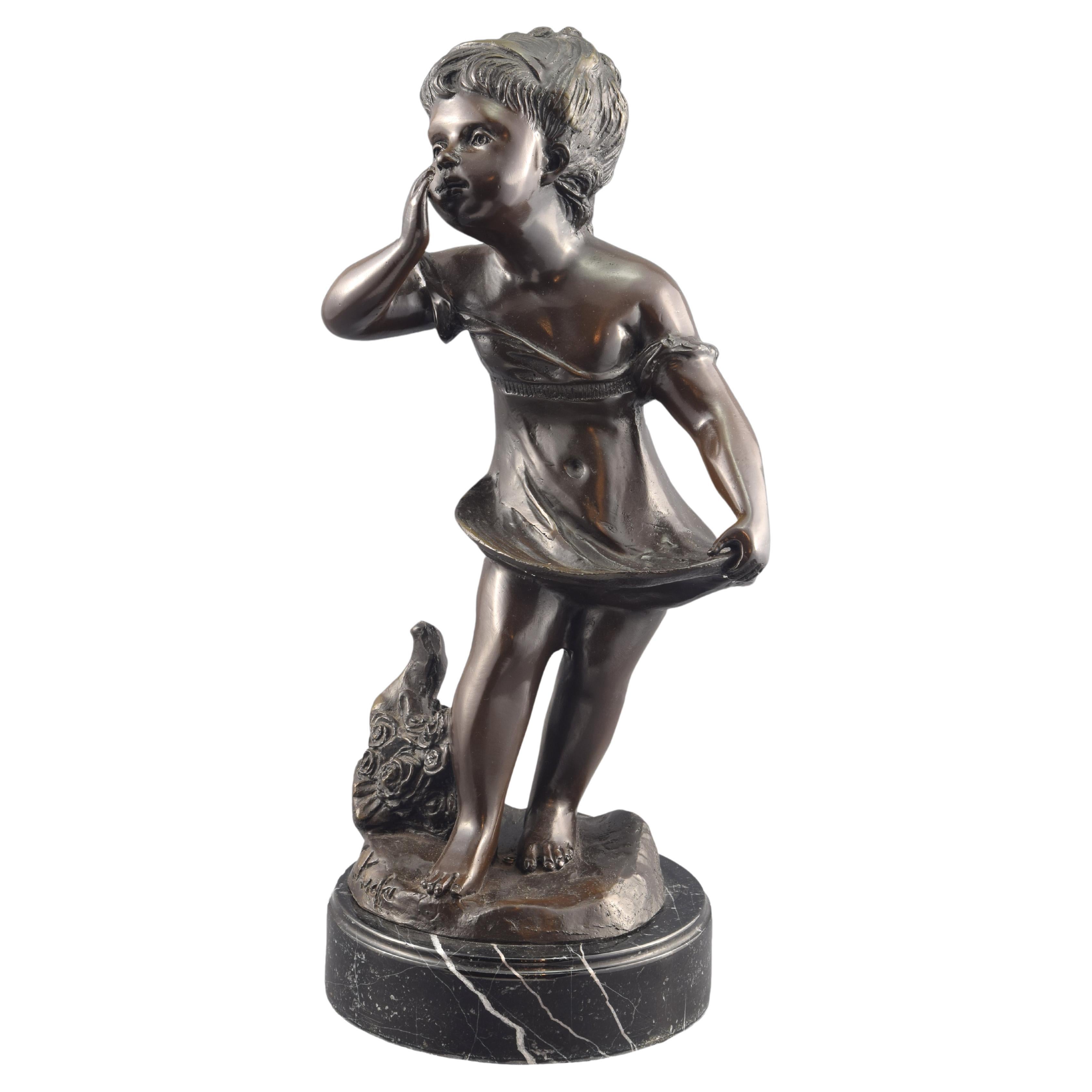 Worried Child, Bronze, Marble