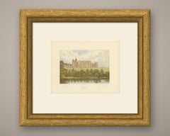 Worsley Hall, Lancashire, Antique Morris Woodblock Print, circa 1870