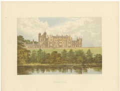 Worsley Hall, Lancashire, Antique Morris Woodblock Print, circa 1870