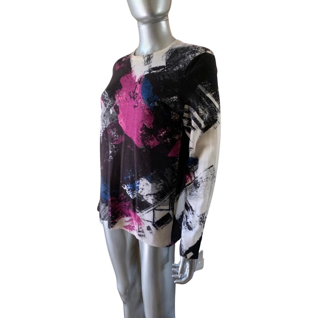 Worth New York Modern Art Abstract Pullover Sweater Size L For Sale 2
