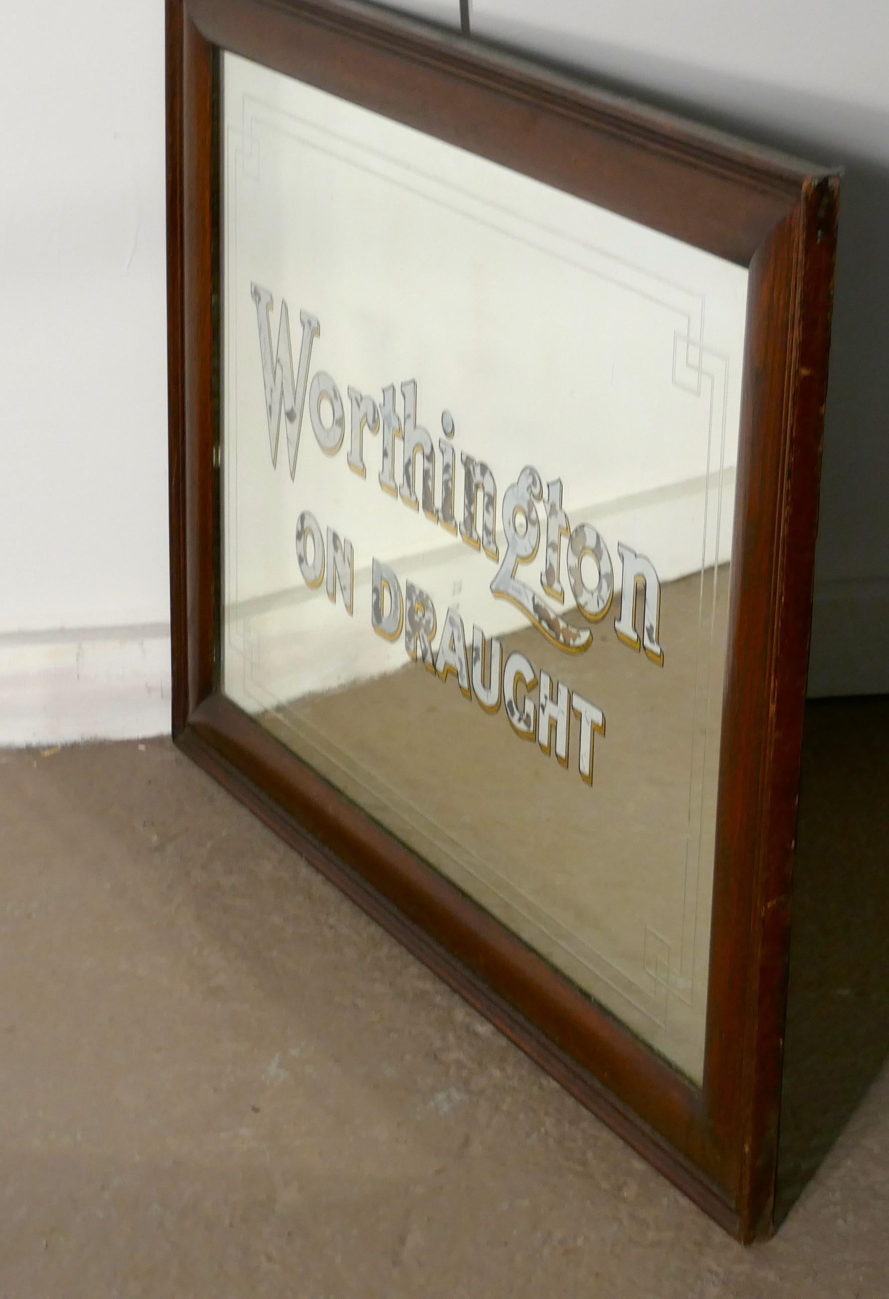 Industrial Worthington on Draught Beer Advertising Mirror