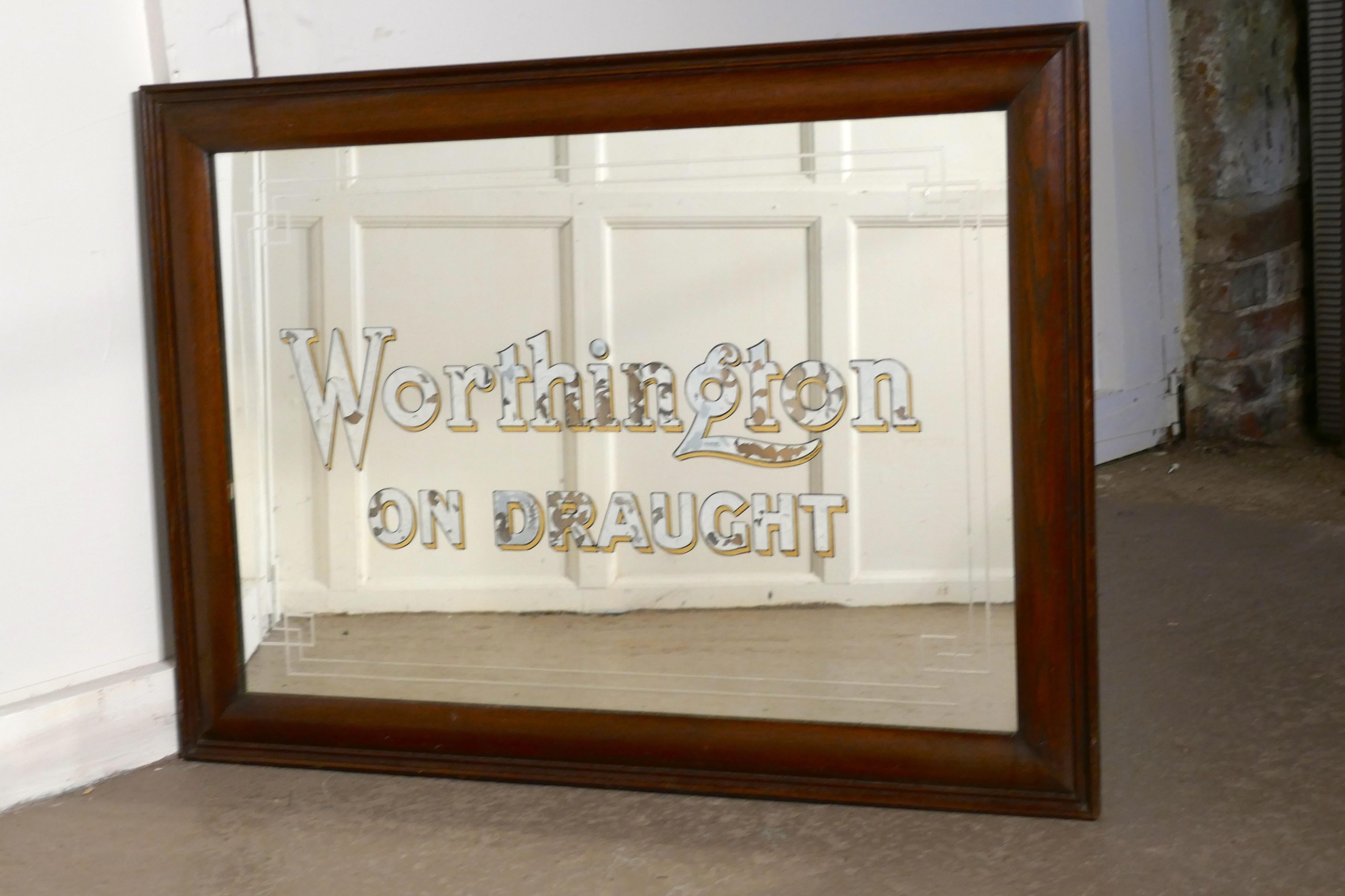 20th Century Worthington on Draught Beer Advertising Mirror