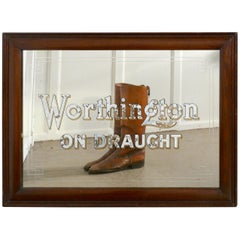 Antique Worthington on Draught Beer Advertising Mirror