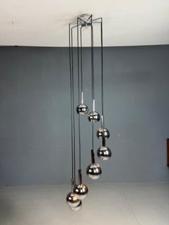 Wortmann & Filz cascade chandelier chroom, space age 1970s