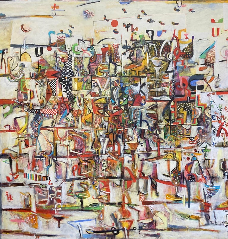 Wosene Kosrof Abstract Painting by Wosene Kosrof, 'For the People' For Sale at 1stDibs