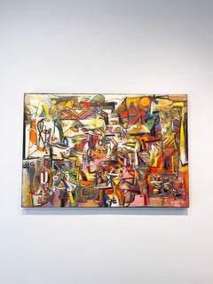 Peinture abstraite vibrante 'Arche des mots'