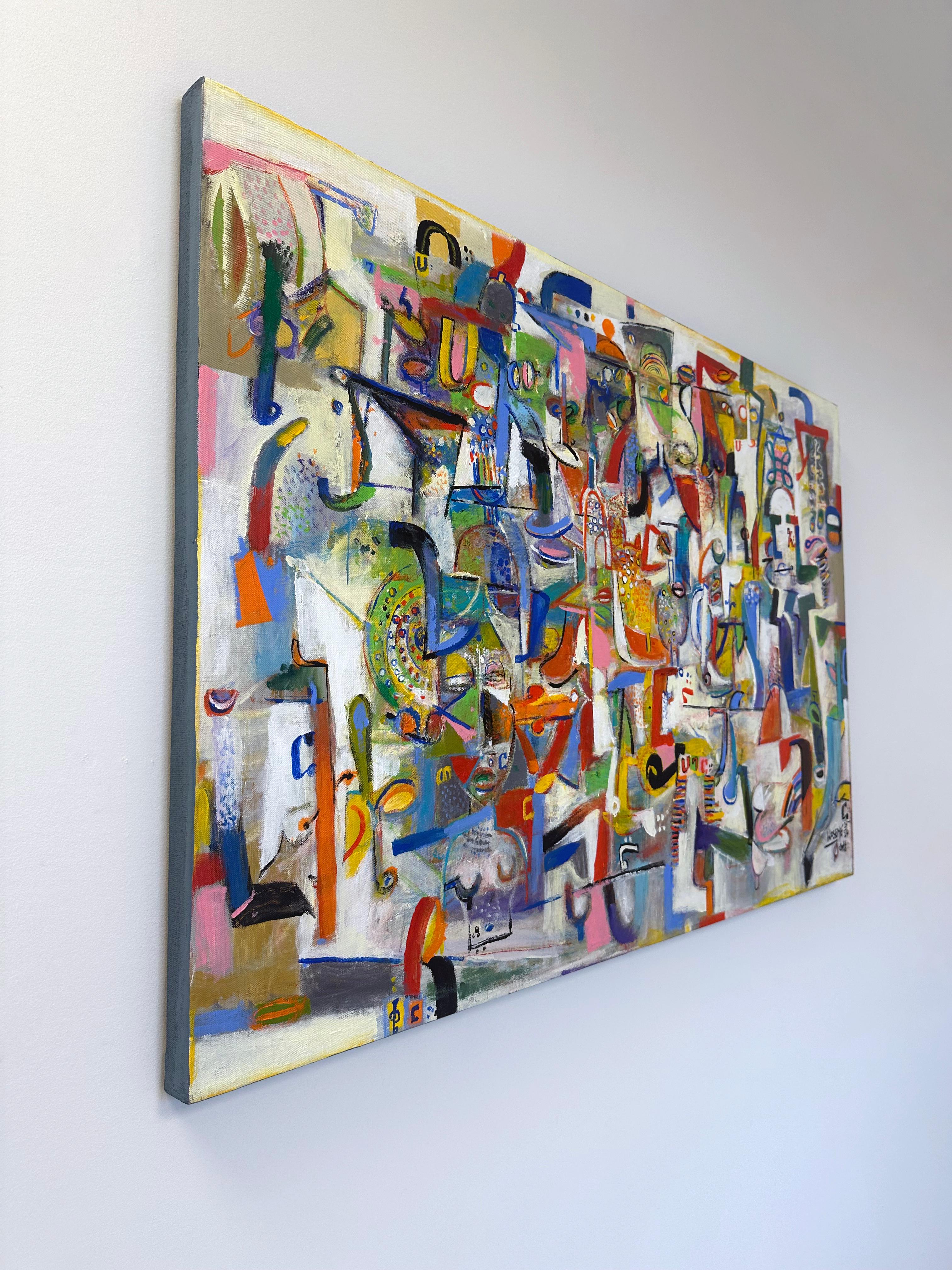 Pittura contemporanea astratta in acrilico 