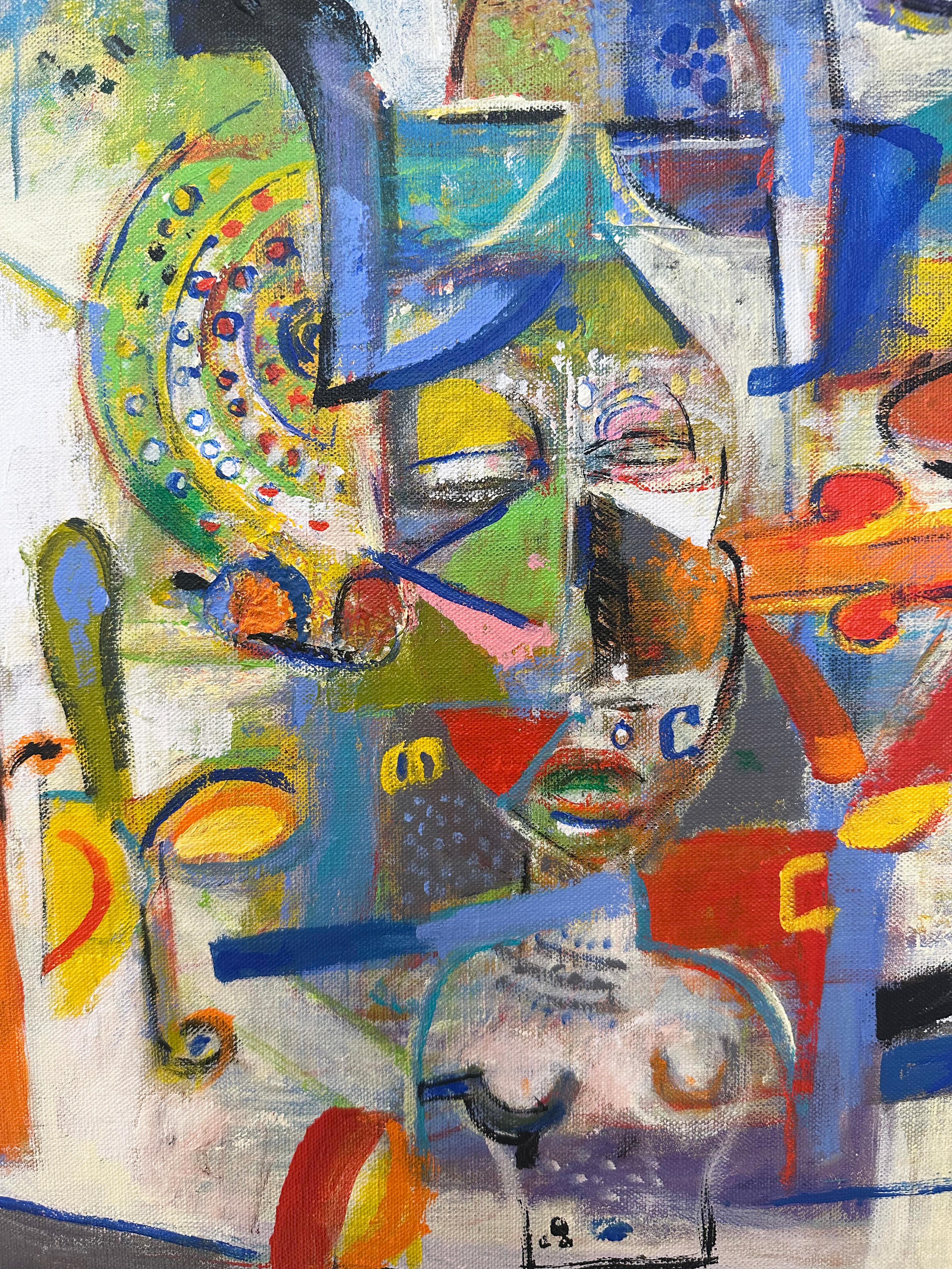 Pittura contemporanea astratta in acrilico 