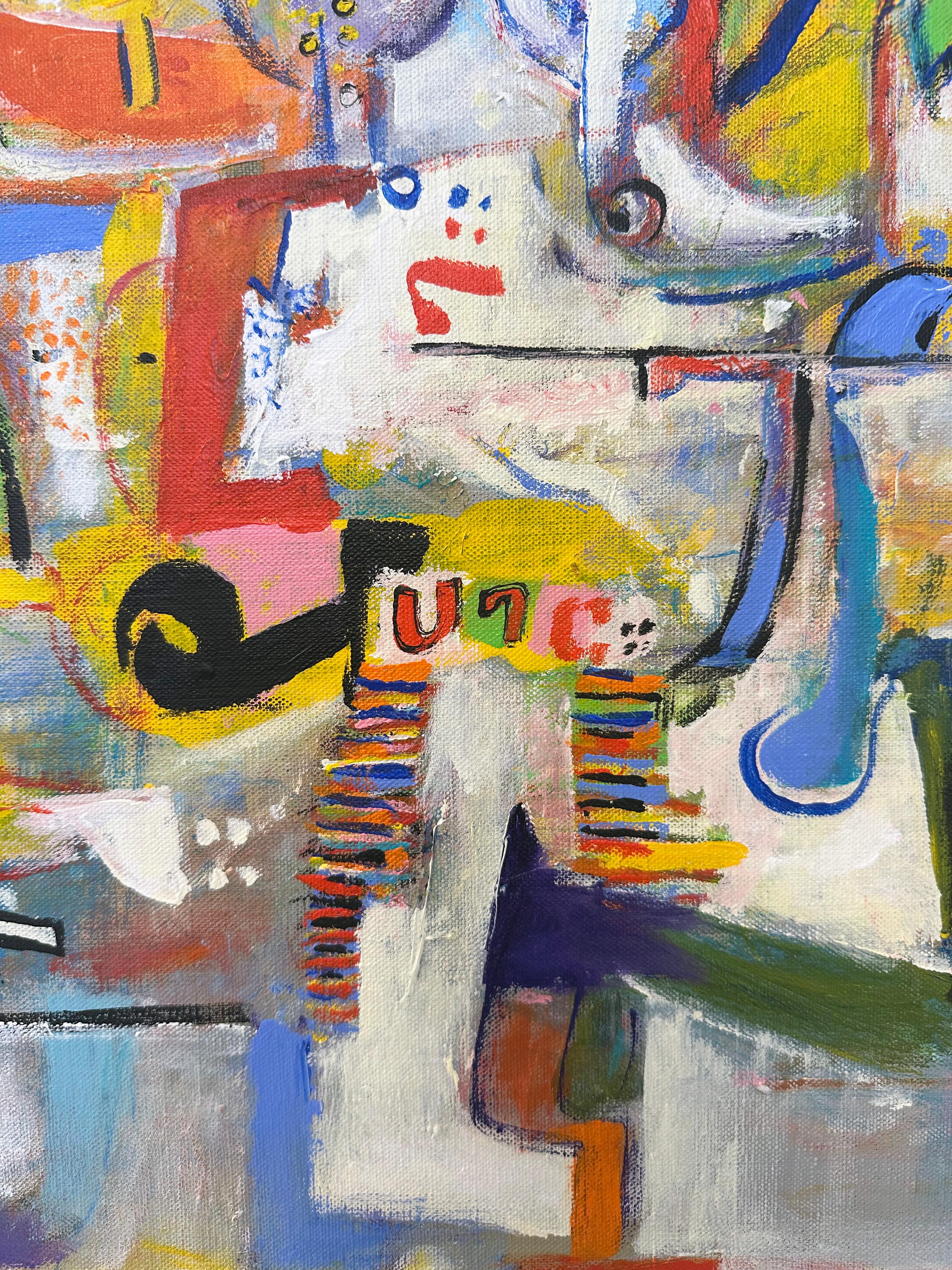 Pittura contemporanea astratta in acrilico 