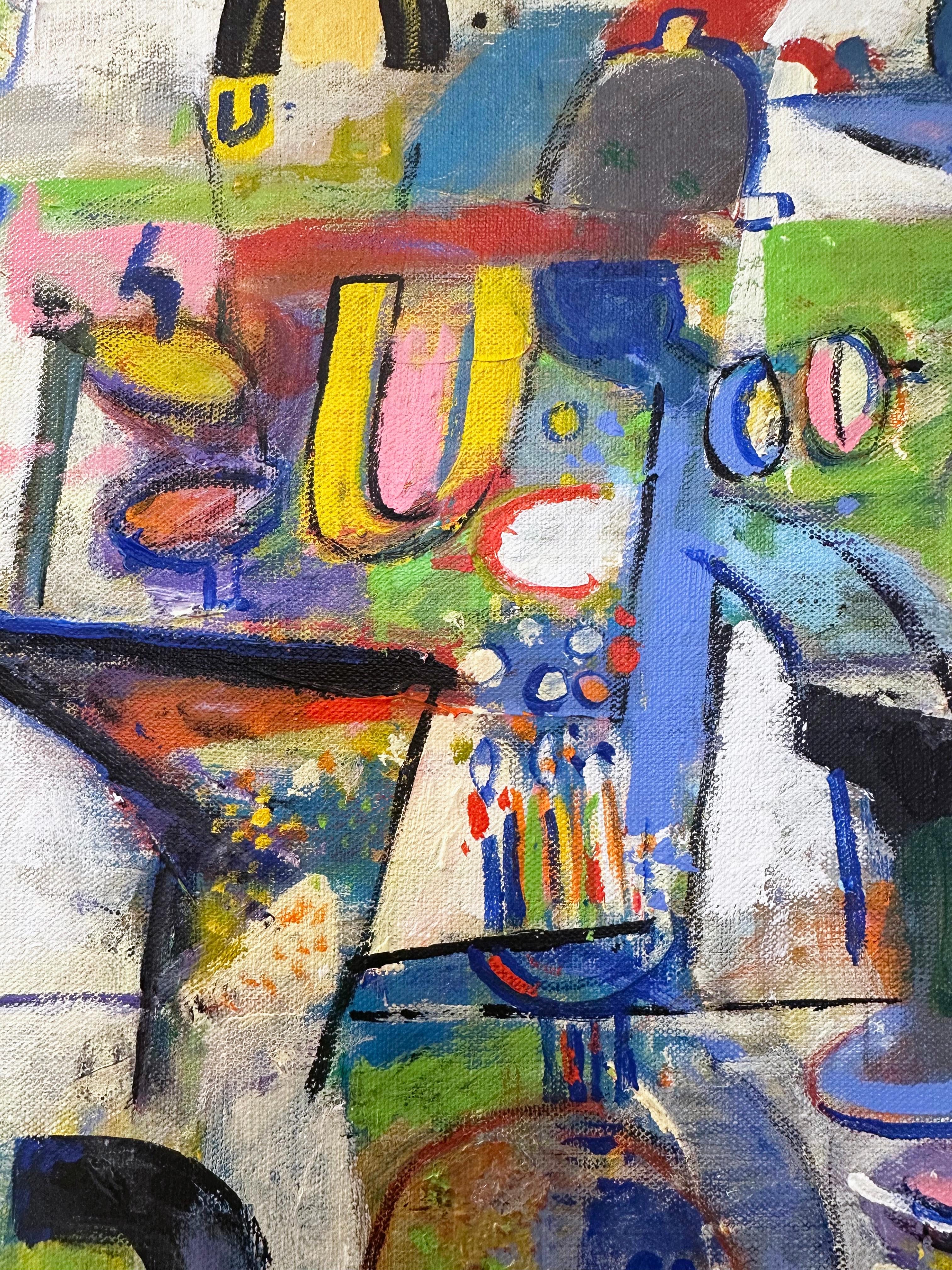 Pittura contemporanea astratta in acrilico 