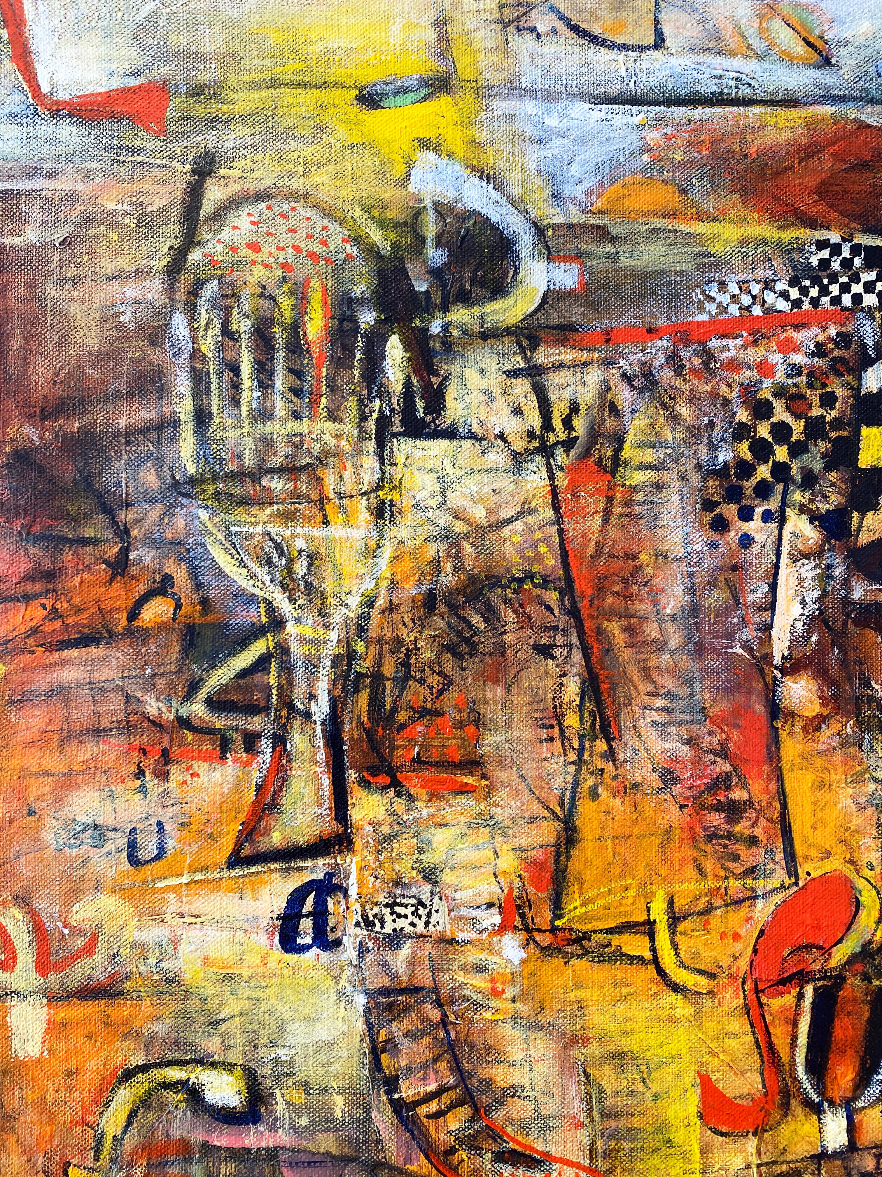 'Central Park' by Ethiopian/American artist Wosene Worke Kosrof, 2021. Acrylic on linen, 32 x 34 in.  Wosene is best known for his ingenious renderings of the Amharic script, illustrated in this colorful painting. This colorful abstract painting