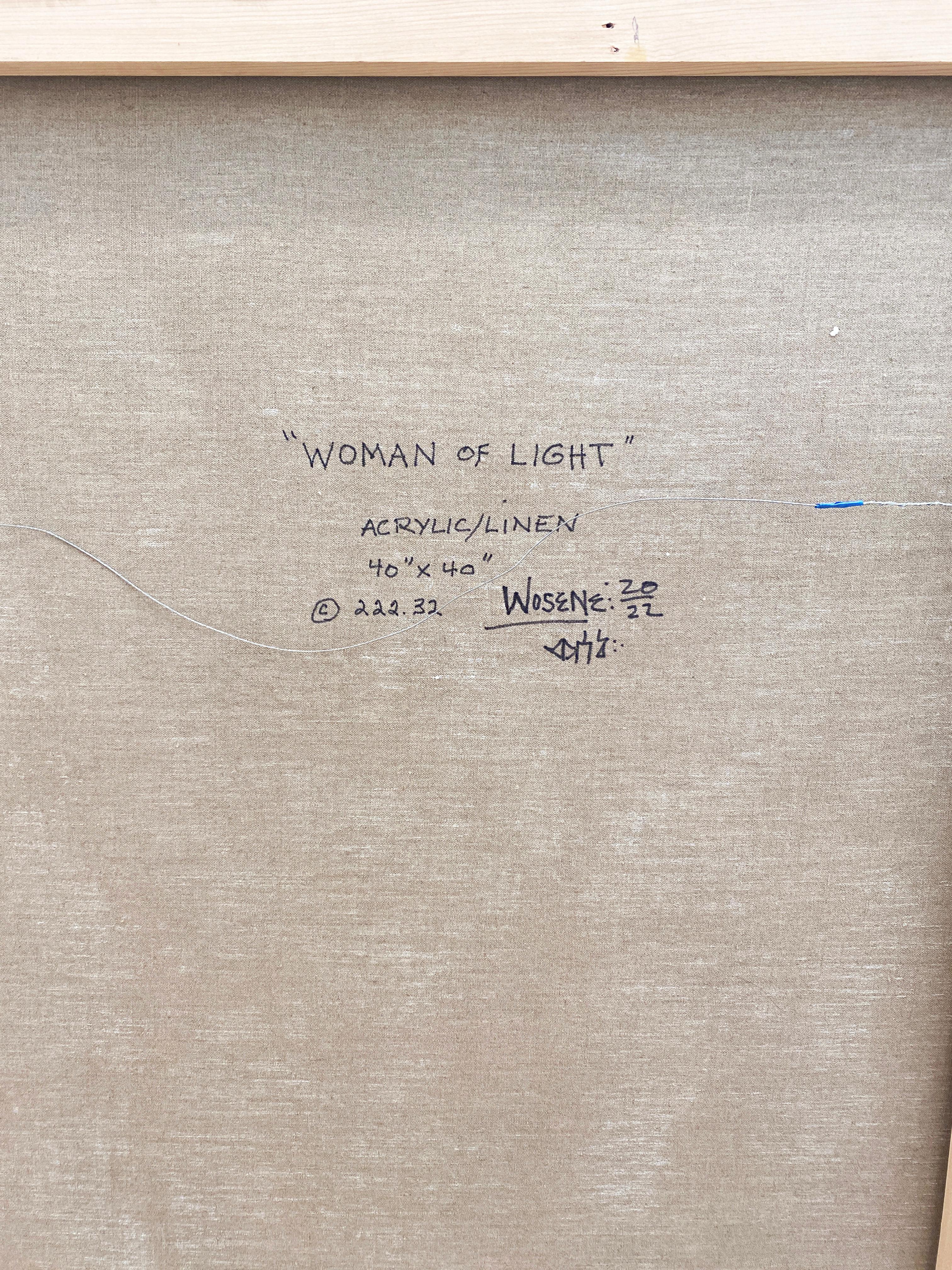 Contemporary Abstract Acrylic Painting 'Woman of Light' by Wosene Kosrof 5