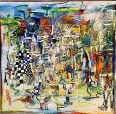 Contemporary Abstract Acrylic Painting 'Woman of Light' by Wosene Kosrof