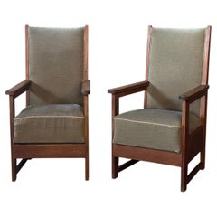 Wouda Style Dutch Haagse School Chairs, a Pair