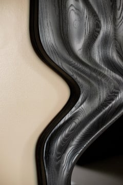 Wounded Ego Carved Oak Wood Wall Mirror by Xavier Loránd