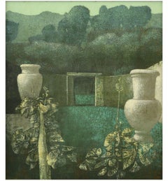 Contemporary Landscape Oil On Canvas Nature Garden Vase Modern New In Stock