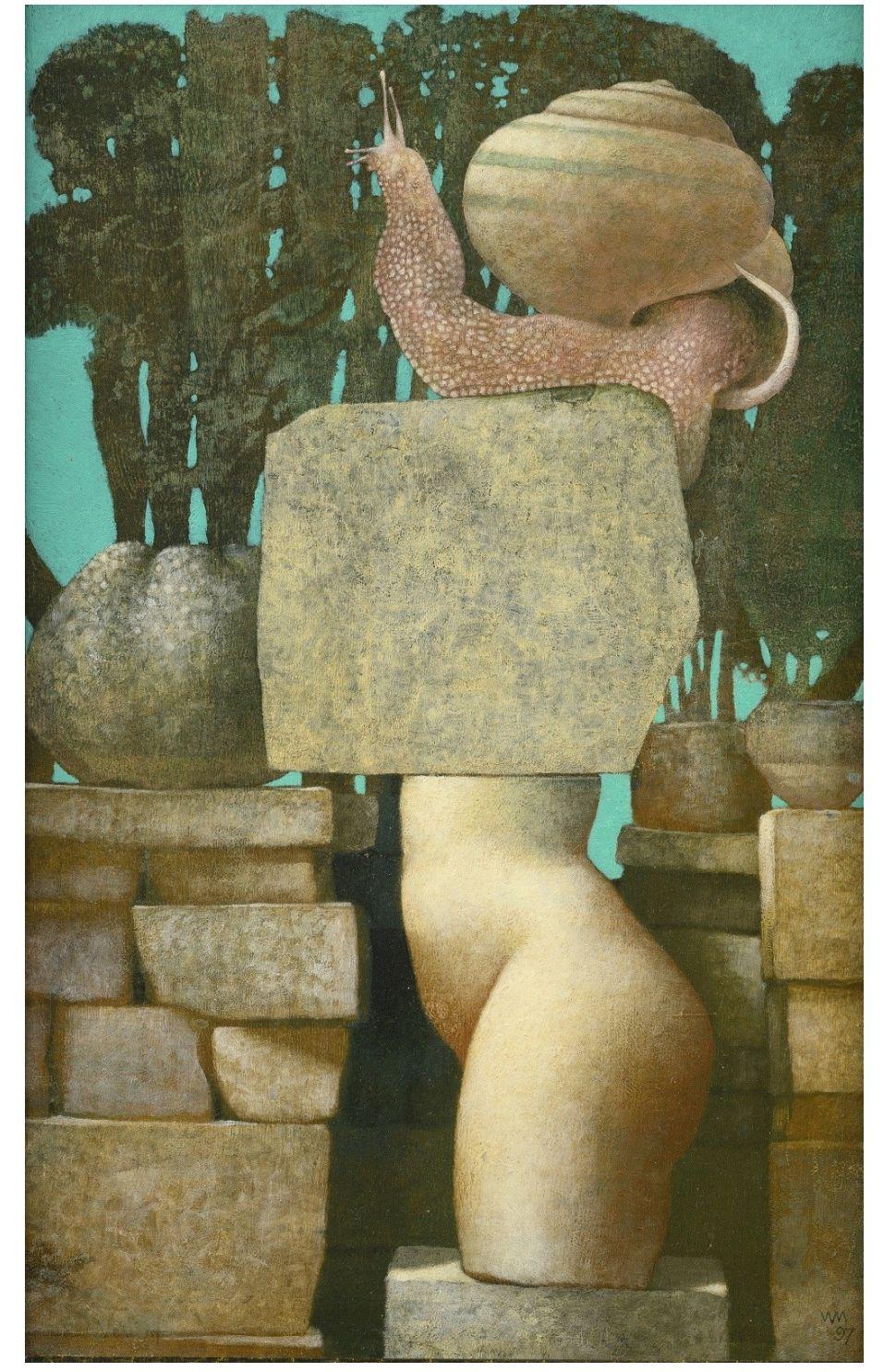 Escultura Corporal Neo Realista en Caracol de Jardín Contemporáneo Nuevo En Stock