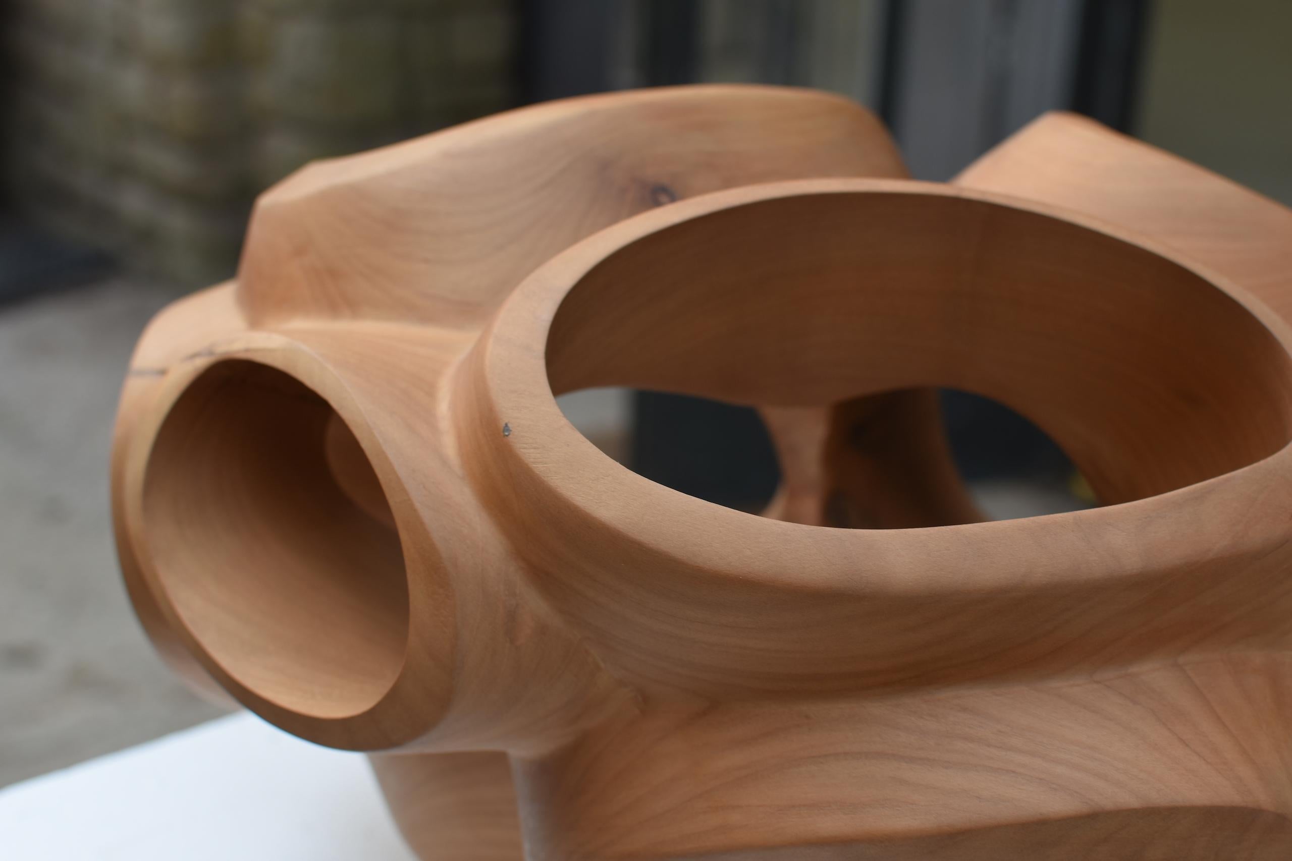 Blossom III by Wouter van der Vlugt - Wood sculpture, cherry, movement, shape For Sale 7